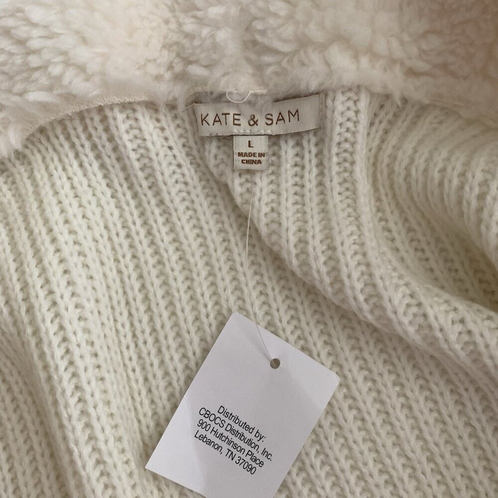 Cozy Cream Hooded Knit & Sherpa Cardigan - Picture 7 of 11